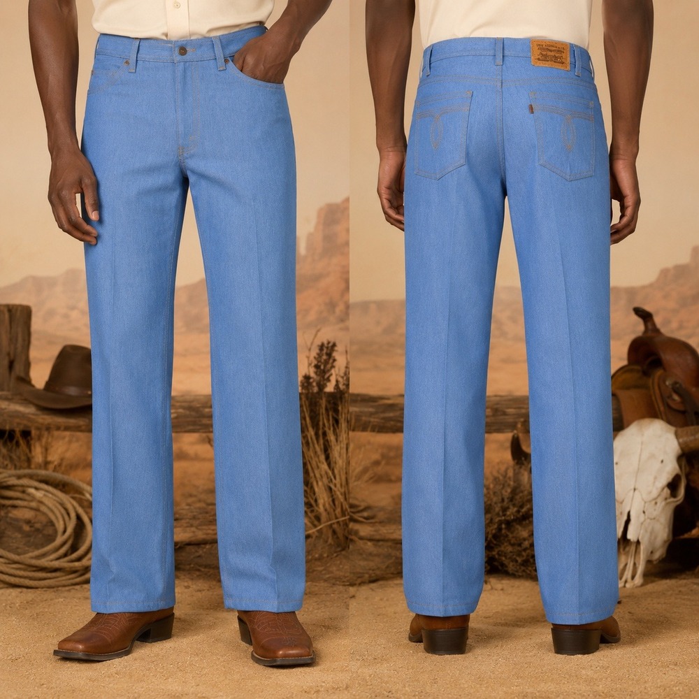 Levi Panatela Action Slacks Mens 35x29 Blue Orange Tab Vtg 70s Trousers